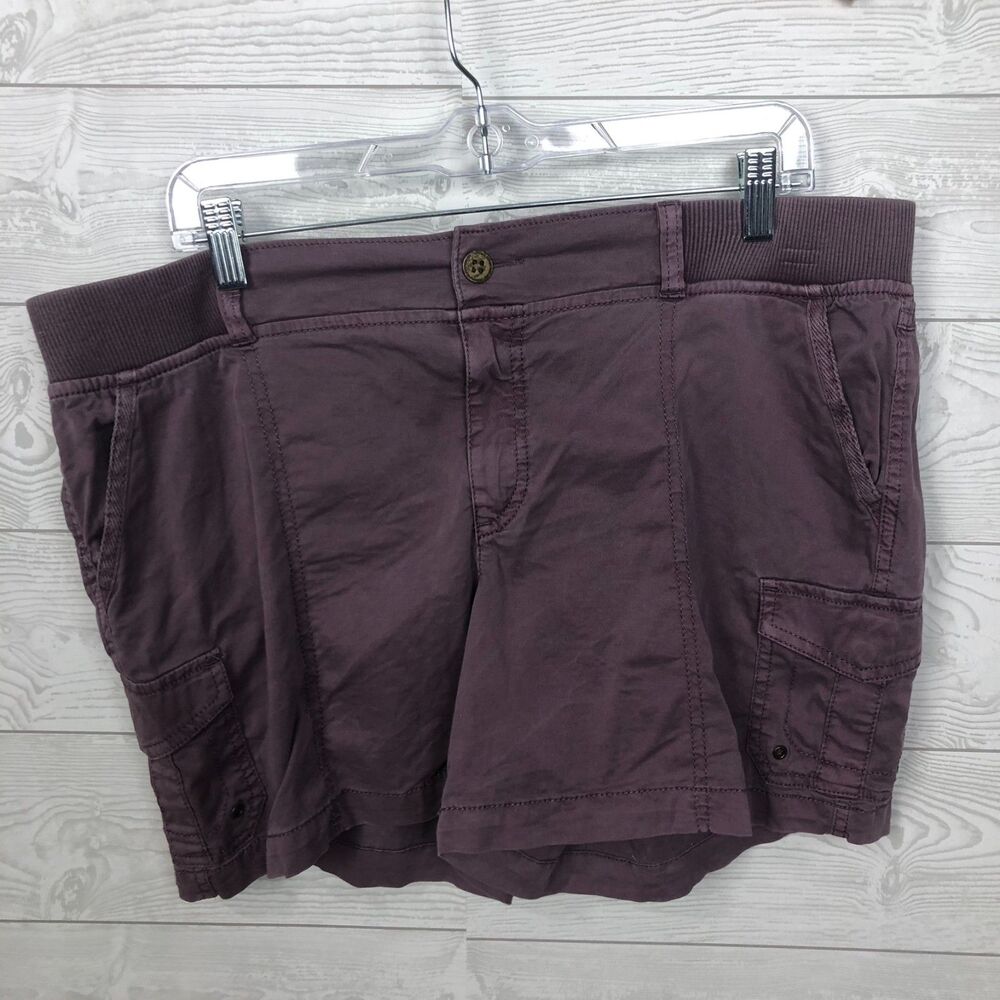 Sonoma Women's Size 14 Cargo Chino Shorts Cotton Blend Mauve Purple Casual